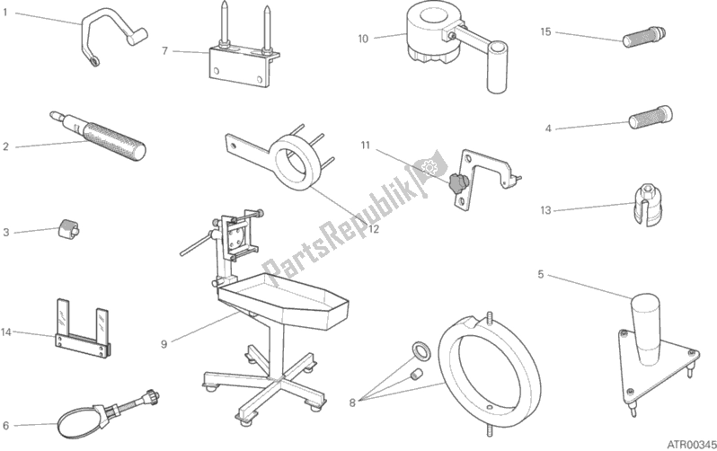 Alle onderdelen voor de 001 - Werkplaatsgereedschap van de Ducati Multistrada 1200 S D-air 2017